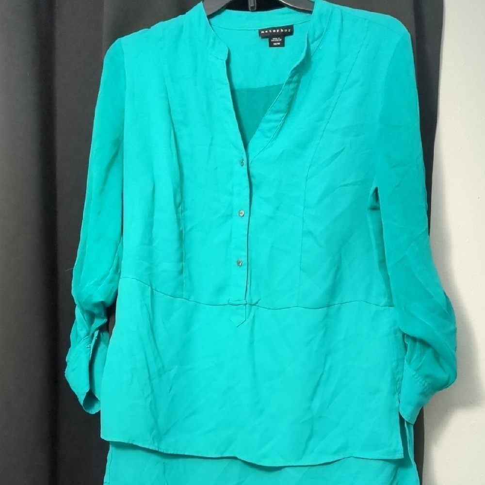 Metaphor Vibrant Teal Blouse
